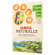 IAMS Naturally nedves táp felnőtt macskáknak új-zélandi báránnyal szaftban 85g