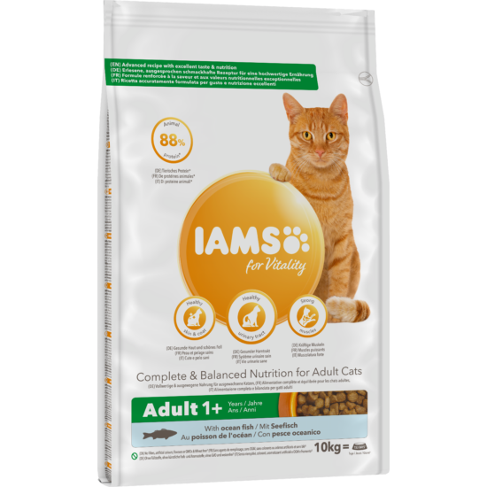 IAMS for Vitality száraz táp felnőtt macskáknak tengeri hallal 10Kg