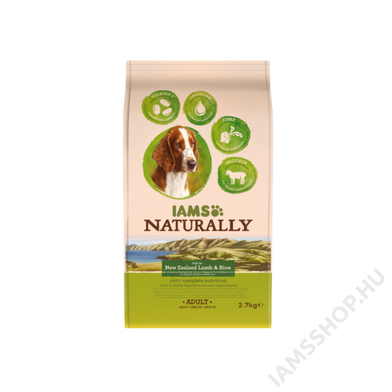 IAMS Naturally Dog felnőtt kutyaeledel új-zélandi bárányhússal 2,7kg