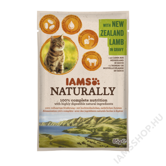 IAMS Naturally Cat új-zélandi bárány falatok, szószban 85g